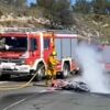 Trasladan en helicóptero al Hospital General de Elche a un motorista herido en un accidente en la Carrasqueta